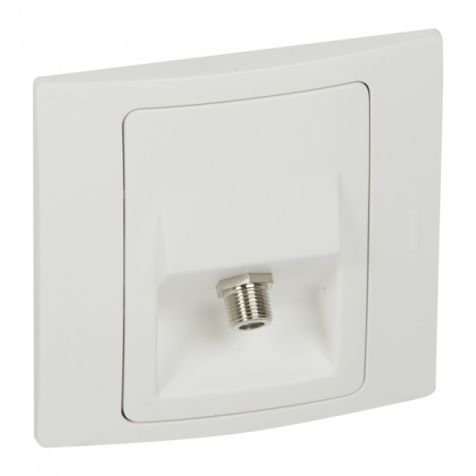 Legrand Mallia - F type TV socket - white - with frame - 281152