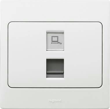 Legrand Mallia - RJ45 cat 6 - white - with frame