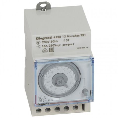 Legrand Programmable time switch - no working reserve - horiz. dial - daily prog. - 412812