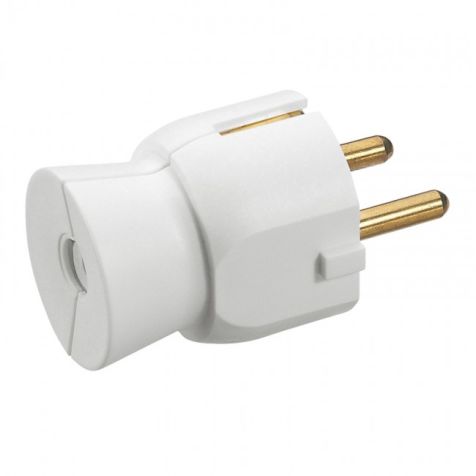 Legrand Plug 2P+E Sch Straight White  