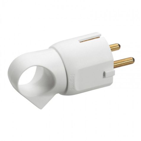 Legrand Plug 2P+E Sch Ring White      