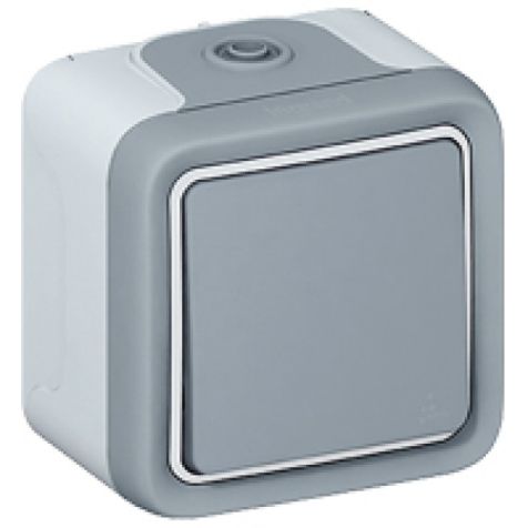 Legrand Switch Plexo IP55 - 2-way - 10 AX 250 V~ - surface mounting - grey - 69711