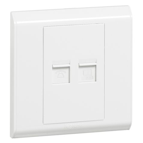 Legrand Belanko - RJ11 + RJ45 socket outlet - 617094