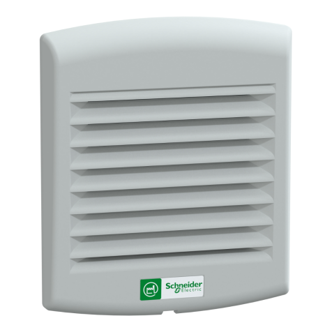 Schneider ClimaSys forced vent. IP54, 38m3/h, 230V, with outlet grille and filter G2 - NSYCVF38M230PF