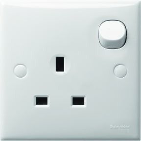 Schneider S-Classic, Switch Socket Outlet, 1G, White - E15R_WE