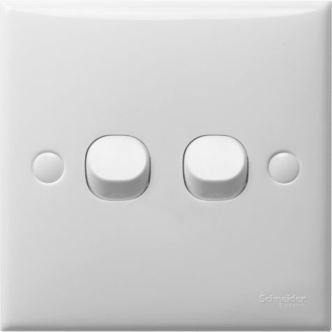 Schneider S-Classic, Switch, 2G, 1W, White - E32_1_2AR_WE_G3