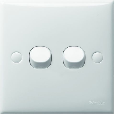 Schneider S-Classic, Switch, 2G, 2W, White - E32_2_3A_WE_G3