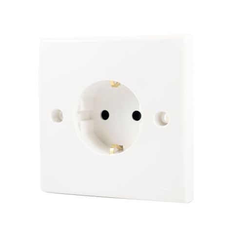 Schneider S-Classic, Socket Outlet With Shutter, 1G, White - E426_16S_WE_G3