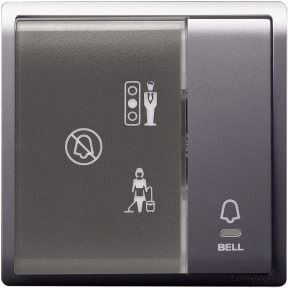 Schneider Pieno, Bell Switch 1G, 10A, 250V, with Illumination DND,PCU,PW Symbol, Lavendar Silver - E8231BPDMW_LS_G1