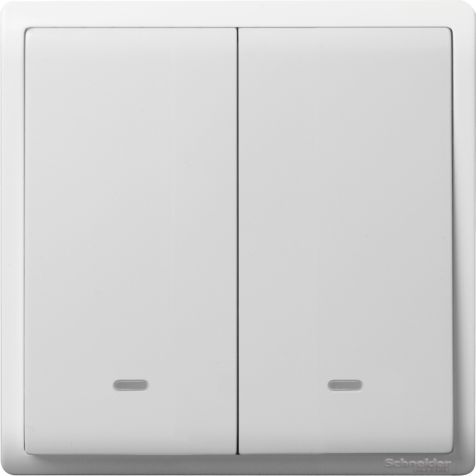 Schneider Pieno, Switch, 2G, 1W, 16A, 250V, switch with neon, White - E8232L1N_WE_G3