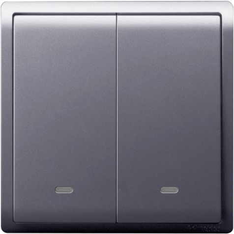 Schneider Pieno, Switch, 2G, 2W, 16AX, 250V, switch with fluorescent locator, Lavendar Silver - E8232L2F_LS