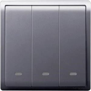 Schneider Pieno, Switch, 3G, 1W, 16AX, 250V, switch with fluorescent locator, Lavendar Silver - E8233L1F_LS_G3