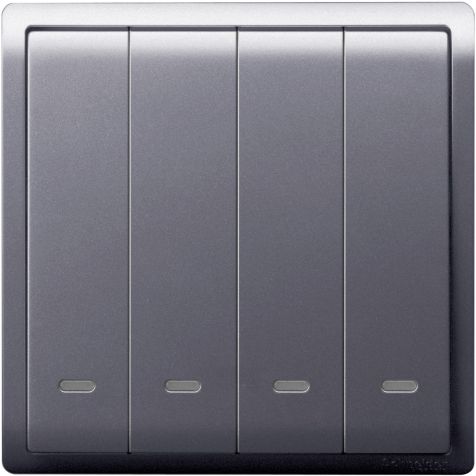 Schneider Pieno, Switch, 4G, 1W, 16AX, 250V, switch with fluorescent locator, Lavendar Silver - E8234L1F_LS_G3