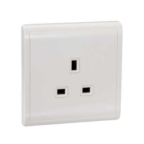 Schneider Pieno, Socket Outlet, 1G, 13A, 250V, White - E82426_WE_G1