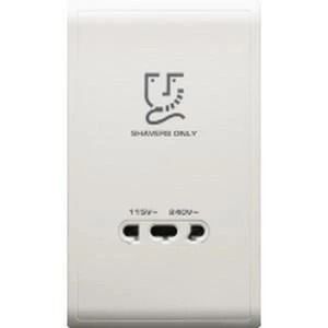 Schneider Pieno, Shaver Socket, 115V/240V 20VA, Vertical, White - E82T727V_WE_G1
