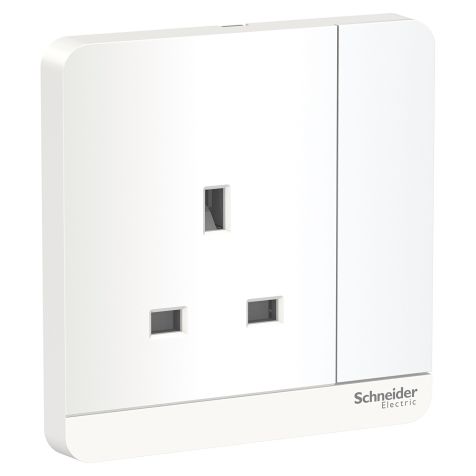 Schneider AvatarOn, Switched Socket, 3P, 13A, 250V, LED, White - E8315N_WE