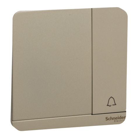 Schneider AvatarOn, Push Button for Doorbell, 10A, 250V, LED, Wine Gold - E8331BPDMW_WG