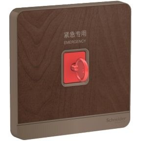 Schneider AvatarOn, Switch Panic Button With Key Reset, Wood - E8331KPB_WD