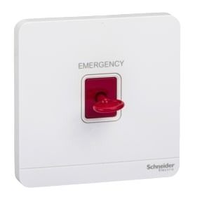 Schneider AvatarOn, Switch Panic Button With Key Reset, White - E8331KPB_WE