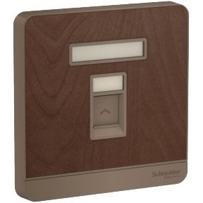 Schneider AvatarOn, telephone socket, Wood - E8331RJS4_WD