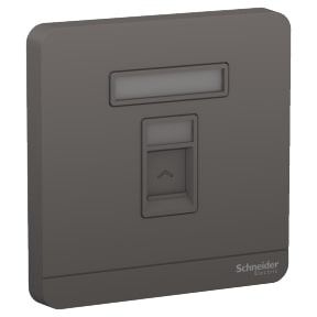 Schneider AvatarOn, data socket, cat5e, shuttered, Dark Grey - E8331RJS5_DG