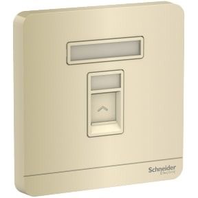 Schneider AvatarOn, data socket, cat6e, shuttered, Wine Gold - E8331RJS6_WG