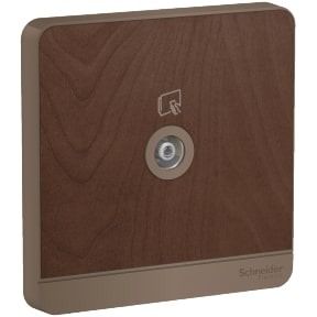 Schneider AvatarOn, TV Socket, 75 Ohm, Wood - E8331TV_WD