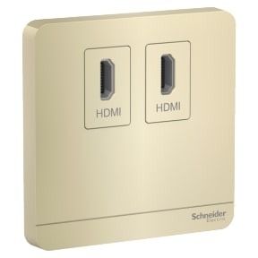 Schneider AvatarOn, data socket, 2 HDMI, Wine Gold - E8332HDHD_WG