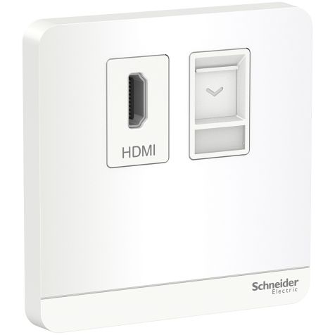 Schneider AvatarOn, data socket, HDMI + RJ45, White - E8332HDRJS5_WE