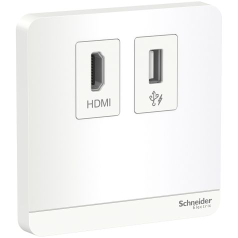 Schneider AvatarOn, data socket, HDMI + USB, White - E8332HDUSB_WE