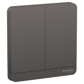 Schneider AvatarOn, Switch, 2G, 1 way, 16AX, 250V, LED, Dark Grey - E8332L1LED_DG_G3
