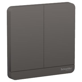 Schneider AvatarOn, Switch, 2G, 2 way, 16AX, 250V, LED, Dark Grey - E8332L2LED_DG_G3