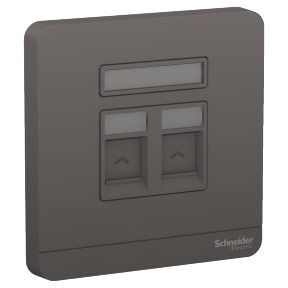 Schneider AvatarOn, 2 telephone sockets, Dark Grey - E8332RJS4_DG