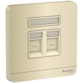 Schneider AvatarOn, 2 telephone sockets, Wine Gold - E8332RJS4_WG