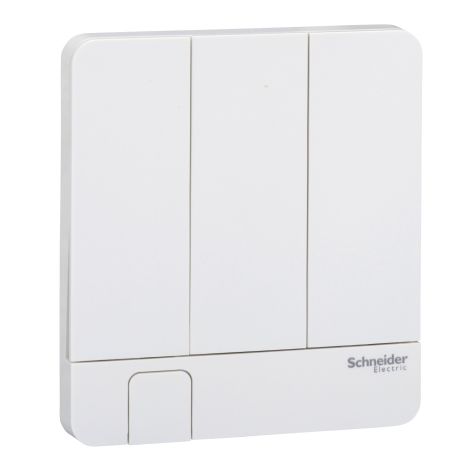 Schneider AvatarOn, Cover Plate for Switch, 3 rocker, Key holder, White - E8333KH_WE