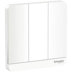 Schneider AvatarOn, Switch, 3G, 1 way, 16AX, 250V, LED, White - E8333L1LED_WE_G3
