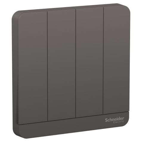 Schneider AvatarOn, Cover Plate for Switch, 4 rocker, Dark Grey - E8334_DG