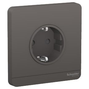 Schneider AvatarOn, Socket Outlet, 2P + E, 16A, Schuko, Dark Grey - E83426_16S_DG_G3