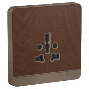 Schneider AvatarOn, Socket Outlet, 2P + 3P, 16A, Wood - E83426TS_WD