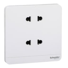 Schneider AvatarOn, Socket Outlet, 2 x 2P, 10A, White - E83426U2_WE