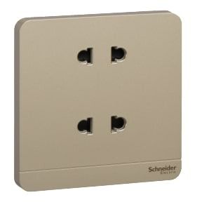 Schneider AvatarOn, Socket Outlet, 2 x 2P, 10A, Wine Gold - E83426U2_WG