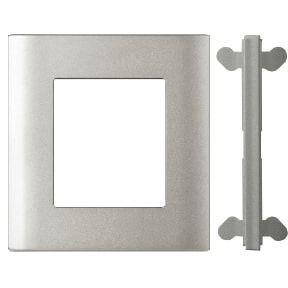 Schneider Zencelo, Central Surround Regular Aperture & Surround Connector, Silver Satin - E8403_35S_SA