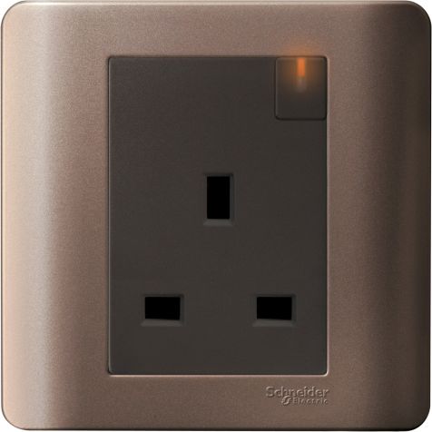 Schneider Zencelo, Switch Socket, Silver Bronze - E8415N_SZ