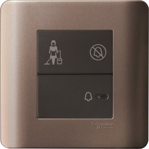 Schneider Zencelo, Saklar Bel, Do Not Disturb & Please Clean, Silver Bronze - E8431BPDM_SZ