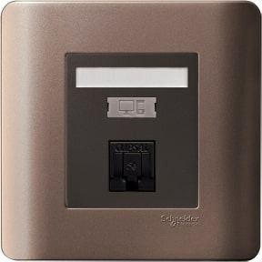 Schneider Zencelo,Data Socket RJ45 Cat5, Silver Bronze - E8431RJ_5_SZ