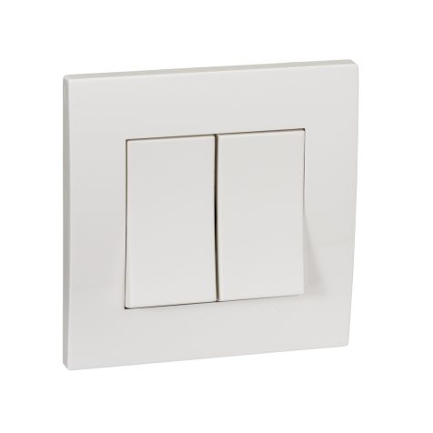 Schneider Vivace, Switch, 2G, 2W, 16AX, 250V, White - KB32_WE_G3