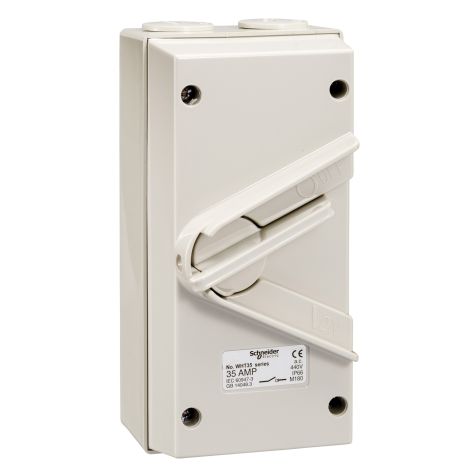 Schneider Wheatherproof 35A - 440V Surface Mount Triple Pole Isolating Switch IP66 - WHT35_GY