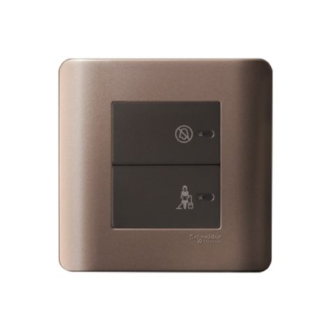 Schneider Zencelo, Switch, 2G, Switch With Illuminated "DoNotDisturb&PleaseCleanUp" Symbols, Silver Bronze - E8432DMS_SZ