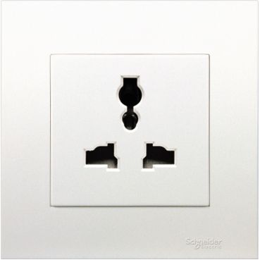 Schneider Socket, Vivace, universal, 3pin, 13A, 250V, 1 gang, white - KB413S_C15329