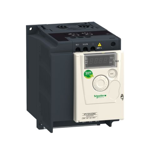 Schneider Altivar Machine 12 - ATV12 - 1.5kW - 2hp - 200..240V - 1 phase - with heat sink - variable speed drive - ATV12HU15M2